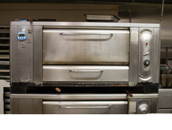 The front of an oven