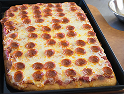 Sicilian Style Pizza in a pan